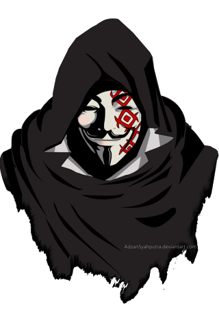 Masked hooded person black background - a mask free wallpaper for mobile