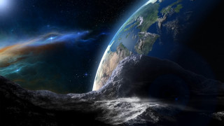 Planet view bright light distant - the center of it free wallpaper for desktop