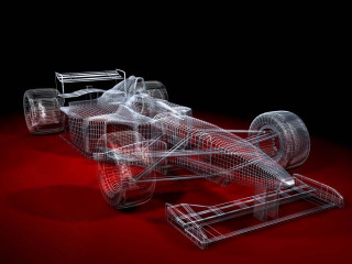 Racing car 3d model red - a red floor free wallpaper
