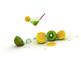 Green drink kiwi slice ice - alberto seveso free wallpaper