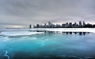 City skyline frozen lake ice - frozen free wallpaper for desktop