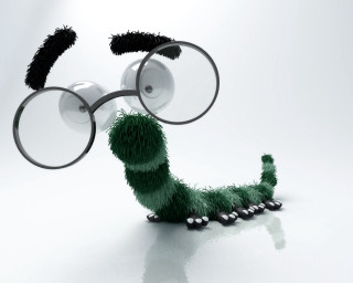 Green creature glasses tail hair - its head free wallpaper
