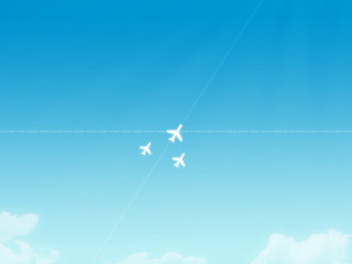 Airplanes flying blue sky white - white cloud free wallpaper
