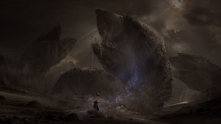 Giant monster man dark stands - a giant monster free wallpaper