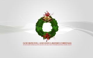 Christmas wreath bells holly leaves 4 - you free wallpaper