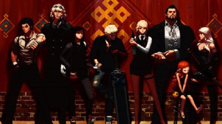 Group people red wall brick - a red wall free wallpaper