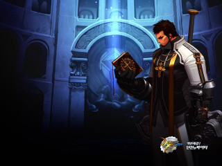 Man holding book blue background - cedric seaut keos masons free wallpaper