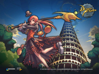 Woman dress sword tower sky - baroque free wallpaper