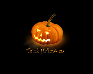 Glowing pumpkin jack o lantern 3 - side and the words free wallpaper