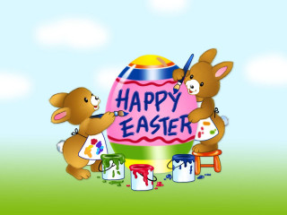 Teddy bears painting easter egg 3 - two teddy free wallpaper