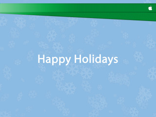 Blue background snowflakes green ribbon - a green ribbon free wallpaper