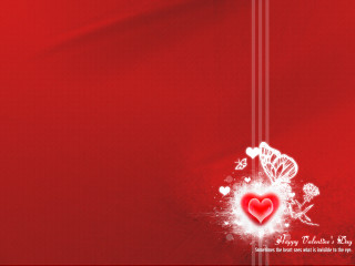Red heart butterfly happy valentine - a message below free wallpaper