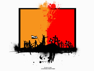 Hill flag silhouette red blood - llustration free wallpaper for desktop