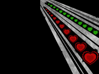 Traffic light hearts dark sky - a traffic light free wallpaper