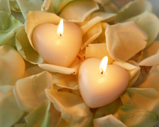 Candles bowl flowers petals tabletop - petal free wallpaper