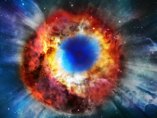 Blue red ring star field - a colorful picture free wallpaper