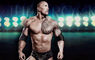 Muscular bald man tattoo wrestling - free retro wallpaper for desktop
