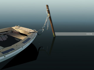 Boat tied pole water body - a pole free wallpaper for desktop