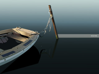 Boat tied to pole water - a pole free wallpaper for desktop