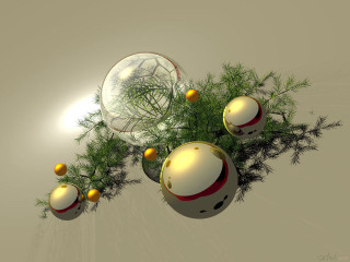 Christmas tree ornaments sunburst background - ornament free wallpaper
