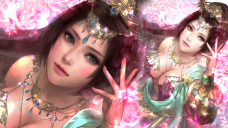 Woman tiara hand gesture pink - chen chun free wallpaper