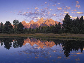 Mountain range lake sunset blue - ansel adams free wallpaper