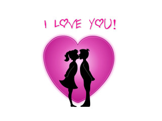Couple kissing heart i love 5 - a couple kissing in front free wallpaper for desktop