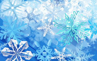 Blue white snowflake background snowflakes 2 - folk art free wallpaper