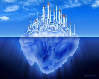 Iceberg city floating ocean middle - the middle of the ocean free wallpaper