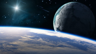 Earth space view bright star - a bright star in the background free wallpaper