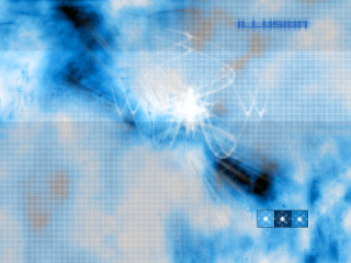 Blue white starcluster hologram cloud - abstract illusionism free wallpaper