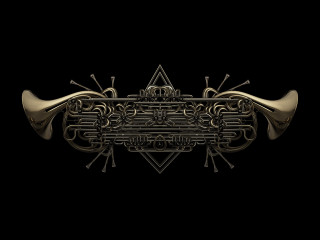 Black background gold design side 3 - a gold design free wallpaper for desktop