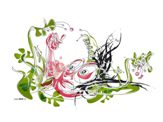 Bird flower plant drawing image 2 - its beak free wallpaper