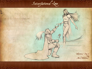 Man kneeling woman dress cape - a drawing of a man free wallpaper for desktop