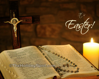 Cross candle bible its easter - mosaic free wallpaper for desktop