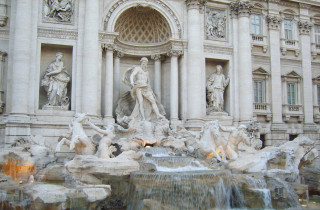 Fountain statues building middle 3 - neoclassicism free wallpaper
