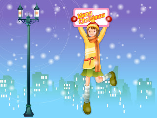 Girl holding sign hands up 3 - in the air free wallpaper for desktop