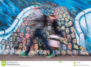 Man walking past mural large - past free wallpaper for desktop
