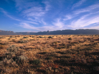 Field mountain blue sky clouds - albert namatjira free wallpaper