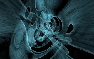 Blue flower black background white 2 - a white center free wallpaper