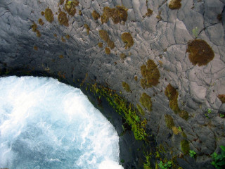 Rock wall water moss bridge - a rock wall free wallpaper for desktop