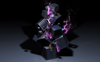 Black box purple smoke black - c4d free wallpaper for desktop