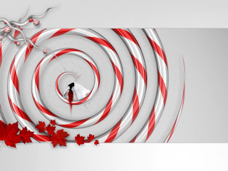 Candy cane red white swirl - a candy cane free wallpaper