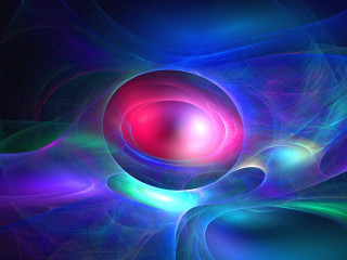 Colorful abstract background red ball 3 - a blue circle in the middle free wallpaper