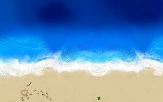 Beach heart kite wave ocean 4 - bob ross free wallpaper for desktop