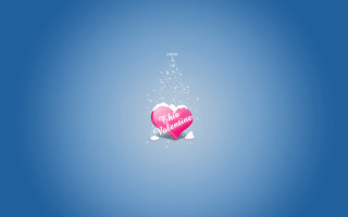 Pink heart message floating snow - the air free wallpaper