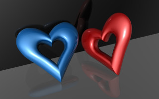Two hearts different colors bottom 5 - the bottom of the image free wallpaper