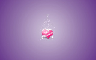 Pink heart message purple background 4 - snow flake free wallpaper