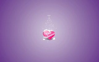 Pink heart message purple background 5 - snow flake free wallpaper