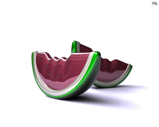 Watermelon slice green edge pink - a watermelon free wallpaper